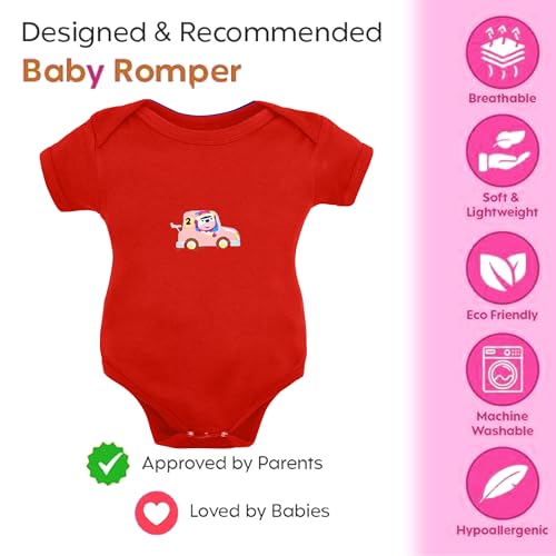 Image of VParents Rompers for New Born Baby Girl & Boy (Pack of 3), 100% Cotton Half Sleeve Romper /Bodysuit /Jumpsuit /Onesies /Sleepsuit For Infants & Toddlers, Comfortable Daily Wear Clothes For Babies