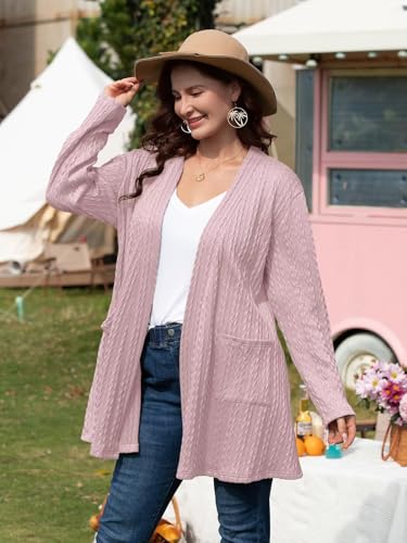 Image of BELAROI Plus Size Cardigan Sweaters for Women 2026 Pockets