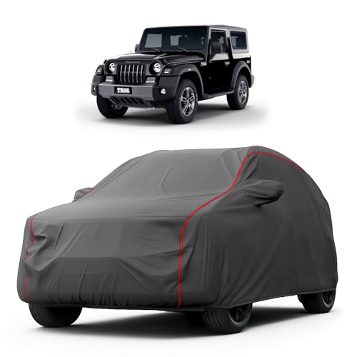 Image of Heavy-Duty Car Cover for Compatible with Mahindra Thar (2022 to 2025 All Models) Deluxe Car Protection Cover - Waterproof & UV-Resistant All-Season Exterior Protection