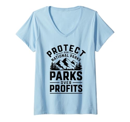 Donna Proteggi i nostri parchi nazionali escursionistici vintage Maglietta con Collo a V