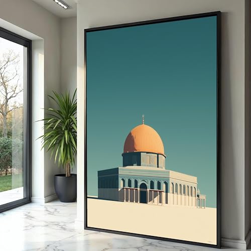 Toile mosquée Golden Dome cadre intérieur premium