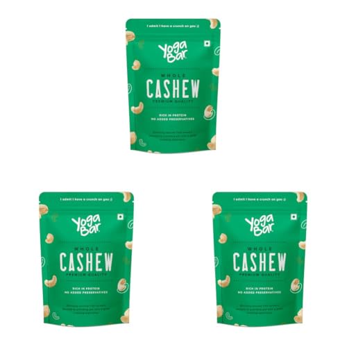 Image of YogaBar Premium Cashews 200g | Whole 320 Kaaju| 100% Natural King Size Crunchy Kaju | Premium Nuts & Dry Fruits | Rich in Fibre, Vitamin E, K, B6 | Boost Immunity| Healthy Snacks | Dry Fruit Gift Pack