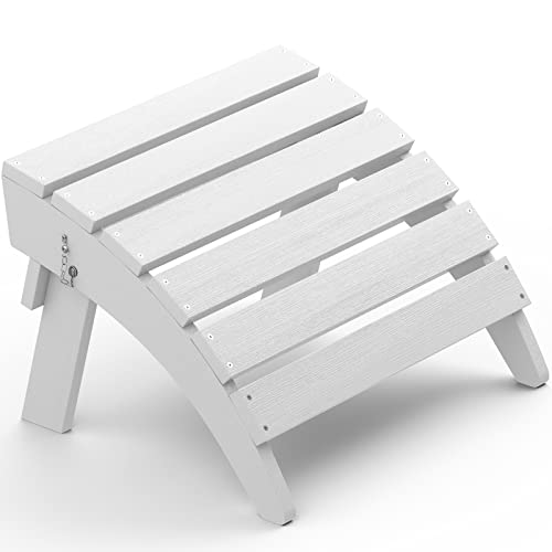 SERWALL Folding Adirondack Ottoman, White