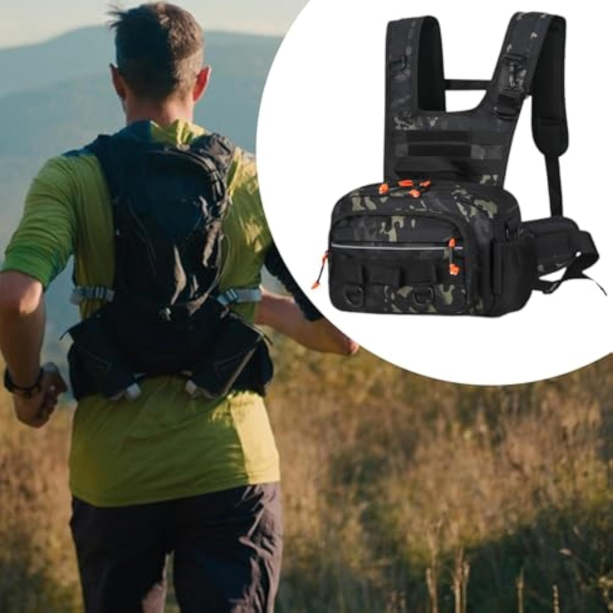 Men Outdoor Chest Bag Organizer for Running, Style E