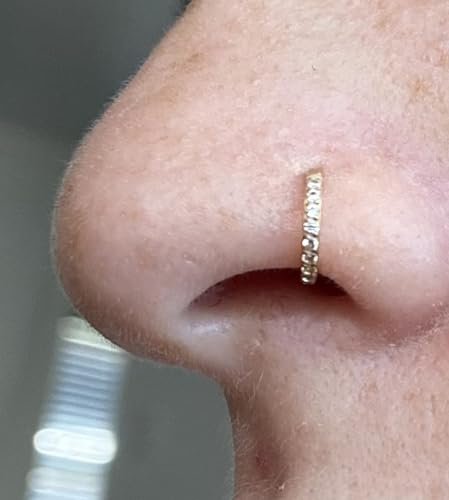 QWALIT Fake Nose Ring Gold Fake Septum Ring Hoop Silver Faux Septum Piercing Clip on Lip Ring Stick on Nose Stud Non Piercing Ear Earring Cuffs Gold Lip Cuff Non Pierced3