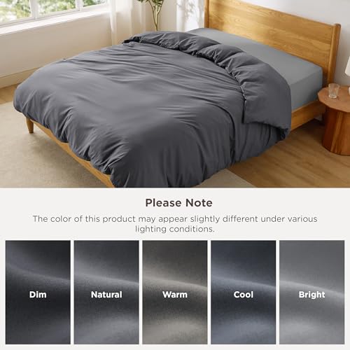 Image of Bedsure Duvet Cover King Size - Only Includes 1 Duvet Cover (104 inchx90 inch), Hotel Luxury Soft Double Brushed All Season Bedding for Kids & Adults, Zipper Closure, Dark Grey (No Comforter, No Pillow Shams)