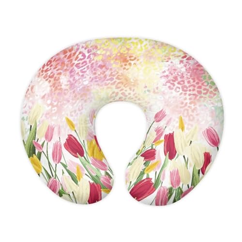 Suhoaziia Tulip Flowers Ultra Soft Comfortable Nursing Pillowcase with Hidden Zipper Washable Skin-Friendly Baby Nursing Support Pillow Cover for Bottle and Breastfeeding