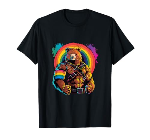 Rainbow Roar: Harness Power Gay Bear T-Shirt