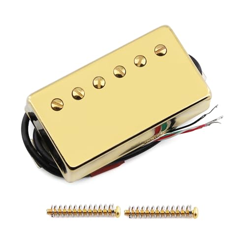 Image of FLEOR Alnico 5 Guitar Humbucker Pickup 4-Wires 7-8K Neck Pickup Golden Fit Gibson Les Paul Guitar Part