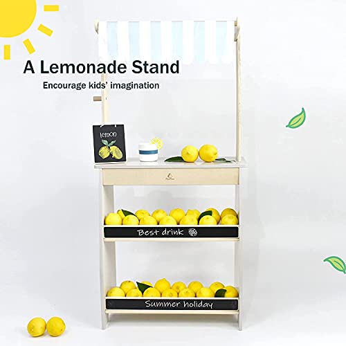 Little Log Kaufladen Marktstand Kleiner, Lebensmittelgeschäft Spielset Marktstand, Kinderspielzeug aus Holz Marktstand… – Bild 6