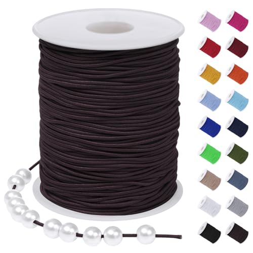 CAMAL Cordon Elastique Fil Polyester 1mm Cordon pour Perles 100m Fil Élastique Fil Tressé Cordon d'Artisanat Corde Elastique pour Bracelets, Bricolage...
