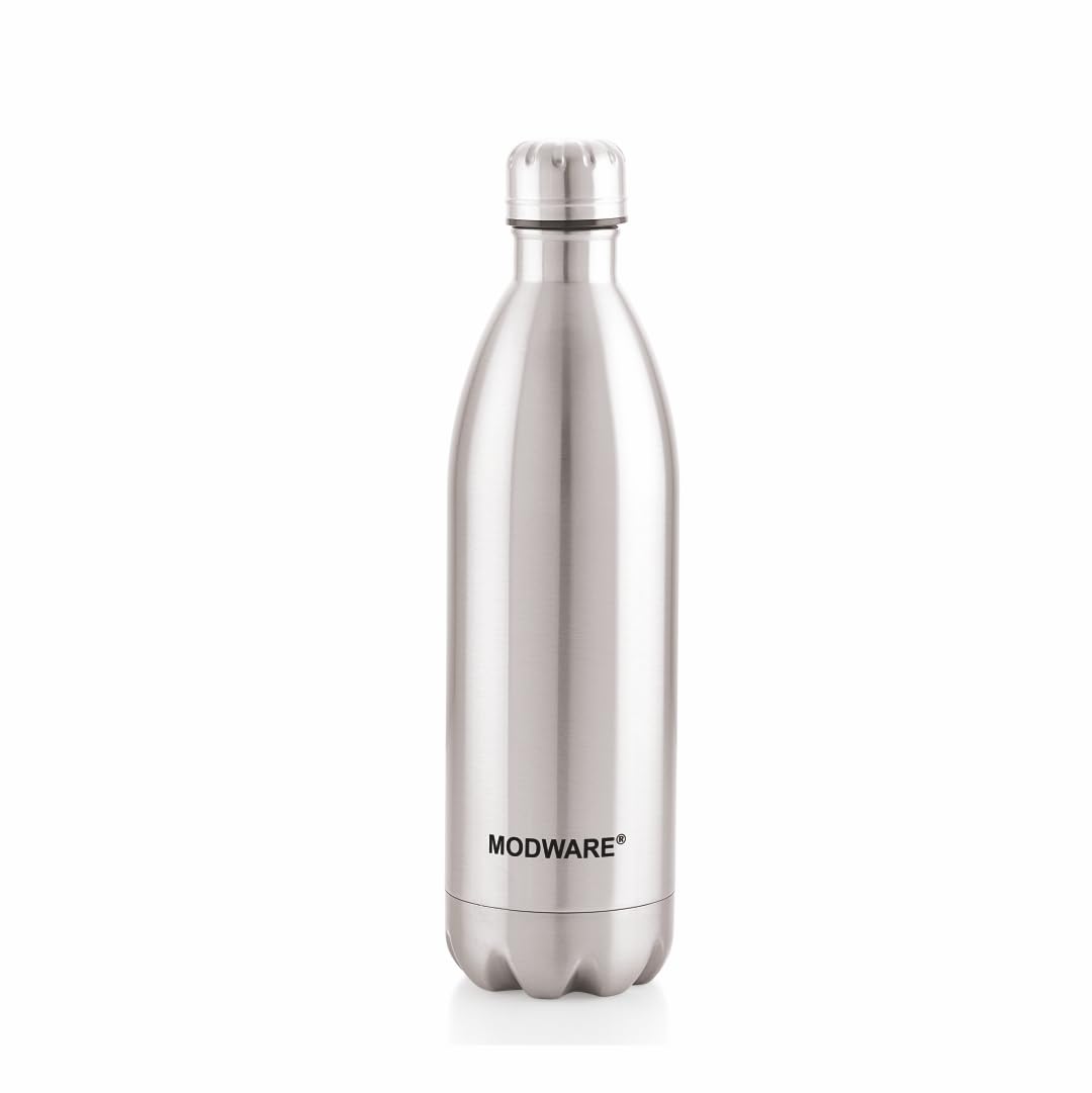 MODWARE Kool King 1000ml Stainless Steel Insulated Water Bottle – Leak-Proof, Double-Walled Vacuum Flask for Hot & Cold Beverages