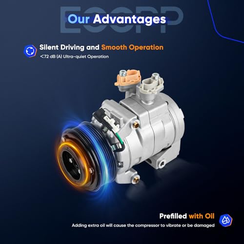Image of ECCPP AC Compressor for Ford for F-250 for F-350 Super Duty 6.7L 2017-2019 | for F-450 for F-550 Super Duty 6.7L 2017-2019 Air Conditioning Compressor