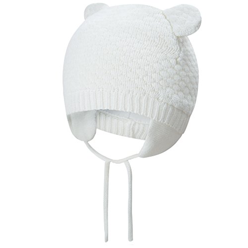 Vivobiniya Toddler Baby Lovely Ears Winter Hats Girl Knit Cap 0-4years Old (1-2years Old(Head circumference18.8-19.6in), Beige)