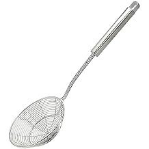 Makerstep Premium Stainless Steel Spider Strainer Skimmer Ladle, Kitchen Utensils Wire Strainer Pasta Strainer Spoon, 5.5 Inch