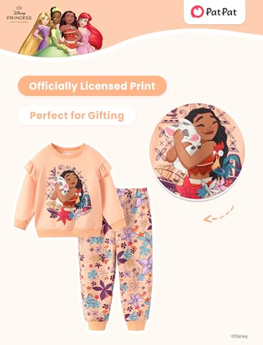 Image of Disney Frozen Toddler Girl Outfits Long Sleeve Shirt and Pocket Pant Clothing Sets Fall Casual Pullover Dailywear