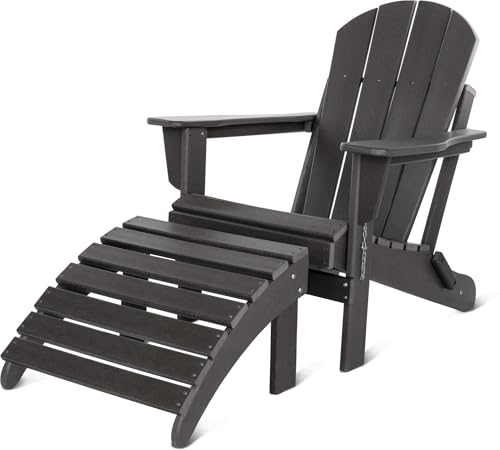 normani Original Adirondack Gartenstuhl inklusive Fußstütze - Faltbarer...