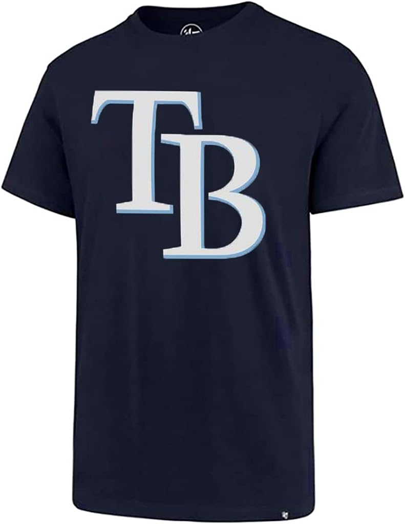 47MLB Men's Distressed Imprint Match Team Color Primary Logo Word Mark T-Shirt