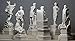 Set 6 Greek Gods Zeus Poseidon Apollo Hermes Hephaestus Ares Cast Alabaster Statues Sculptures