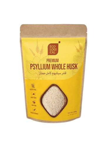 Ecological Premium Psyllium Whole Husk 250g Natural High-Fiber Digestive Support | Gut Health Booster | Ideal for Smoothies Baking & Daily Wellness