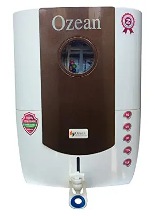 Ozean 12 ltr Alkaline+RO+UV+UF+TDS Water Purifier for Home with Free Fitting Kit and Cover, Brown