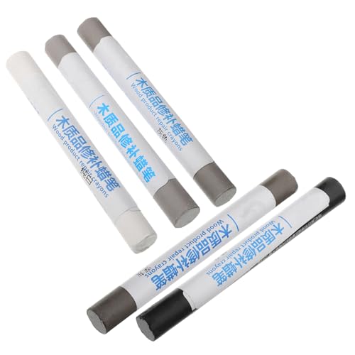 WOFASHPURET 5pcs Furniture Repair Wax Crayons Touch Up Sticks for Scratches Cracks Holes Cabinets Floors Tables Includes Pure Colors