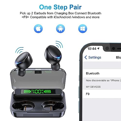 Image of BMHOLU Wireless Earbuds with Large Charging Case and Phone Charging Function, IPX5 Waterproof, Hi-Fi Stereo Sound, Touch Control, for iOS /Android