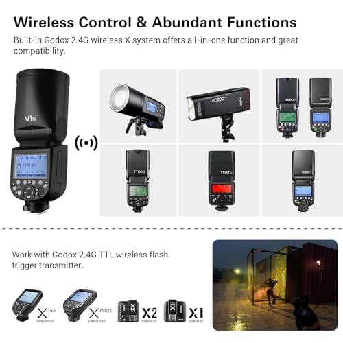 Godox V1 Flash pour Canon 2.4G TTL HSS Éclairage Studio Portrait - 4