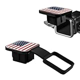 povtii Trailer Hitch Cover, Flag Emblem Trailer Hook Dustproof Plug Cap Fits 2 Inch Hitch Receivers, Tow Hitch Receiver Protection Cover for Most Car Truck Trailer, Car Accessories (Red)