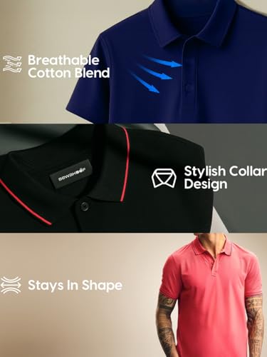 Image of Bewakoof Men Solid Regular Fit Half Sleeve Collar Pure Cotton T-Shirt