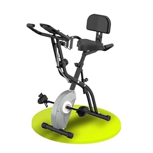 ATIVAFIT Foldable Exercise Bike - Magnetic Indoor Cycling Bike 3-In-1 Home Fitness Bike with Resistance Bands