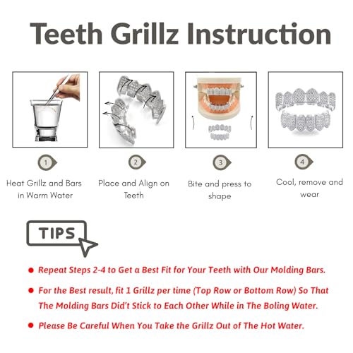 TOPGRILLZ Grillz Vampire Teeth - あなたの歯のグリル レディース メンズ 18K 金メッキ アイスアウト キュービックジルコニア 牙 ヒップホップ ラッパー コスチューム アクセサリー コスプレ エクストラモールディング バー, One Size, 非貴金属, キュービックジルコニア