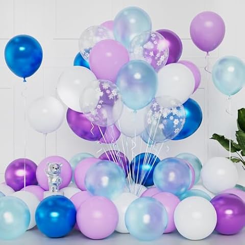 Frozen Blue Purple 50PCS Latex Balloons Set Cover