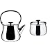 Alessi - Cha NF01 - Hervidor Inducción de Diseño, en Acero Inoxidable 18/10 Brillante y Resina termoplástica + Alessi 18/10 Acero Inoxidable Pulido"Cha Azucarero, color plateado