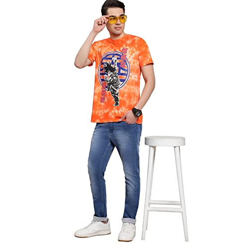 Image of Free Authority Official Dragon Ball Z: Son Goku Anime Graphic Print Pure Cotton Regular Fit Tshirt for Men