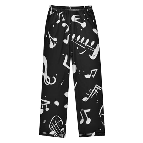 ZZXXB Music Note Print Boys Long Pants Soft Trousers Elastic Waist Kids Lounge Bottoms with Pockets S-XL2