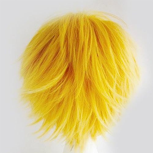 Gairyan Short Yellow Wig Cosplay Wig Unisex Anime Cosplay Wigs for Women/Men Straight Fluffy Wig Costume Theme Party Fancy Dress Wigs Halloween Wig Costumes Accessories - Image 4