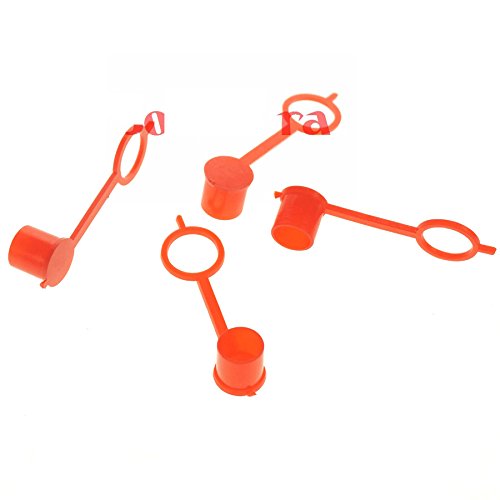 Buy LOT 100 Grease Fitting Caps RED Polyethylene Dust Caps For M6