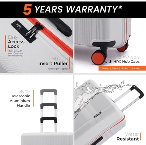HRX Helium Grey 35L Cabin Suitcase Canes Grey - Image 5