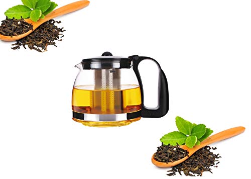Premium Tee Geschenk Set vom Allerfeinsten bestehend aus Glas Teekanne mit Teesiebeinsatz Edelstahl Cover