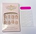 Press on Nail Fake Nail，24 pcs Glue on Full Cover Square Manicure False Nail with Tool Set，Glossy Artificial French Gel Nail Stick on Acrylic Nail for Girl Women