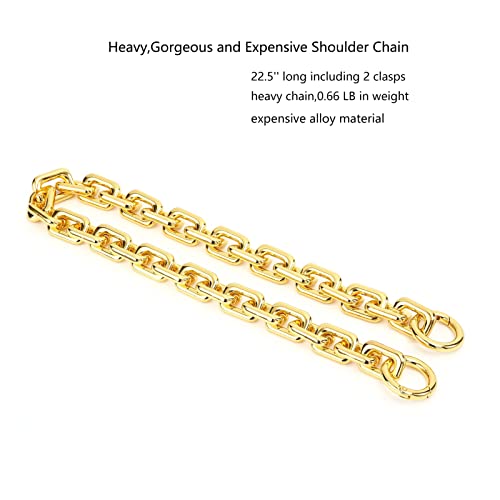 22.5 Inch Gorgeous Heavy Metal Bag Chains Purse Handle Shoulder Strap Replacement (Yellow Gold,Small)2