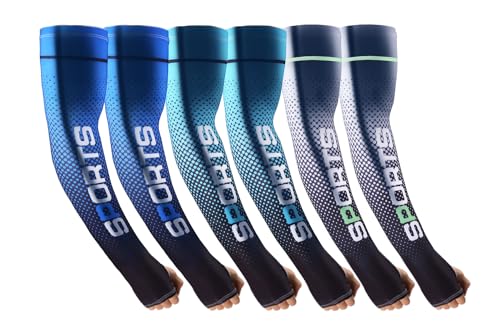 Bacophy 6 Pairs Arm Sleeves UV Protection Cooling Men Women Sunblock Cycling Arm Cover