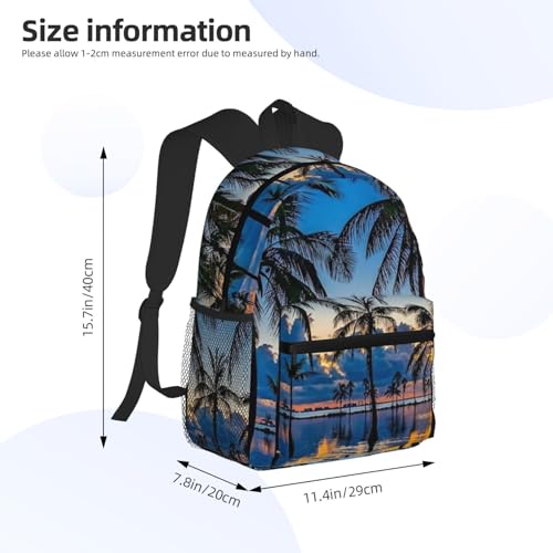 Hawaiian Tropical Palm Tree Sunset Backpack Casual Laptop Backpack Travel Daypack Bookbag for Outdoor Office Picnic4