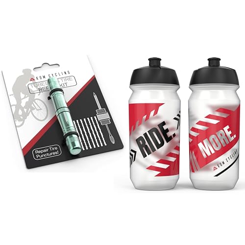 KOM Cycling Tire Repair Tool (Celeste) + 2X Ride More Water Bottles
