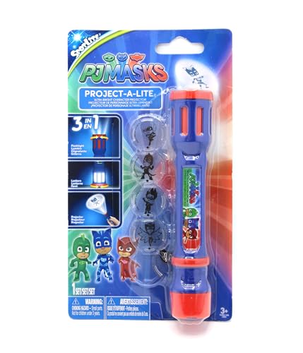 PJ Masks 40345 - Lanterna de projeção com 6 lentes de projeção, multicor