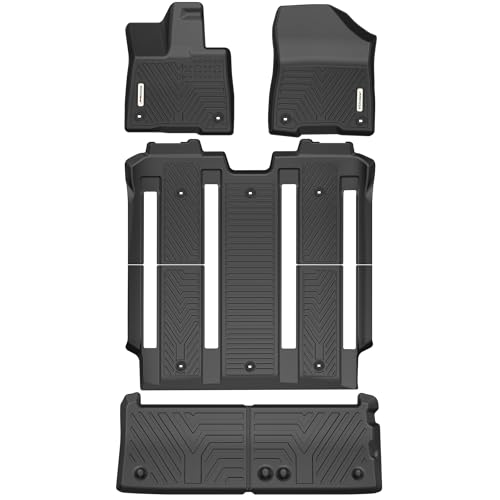 YITAMOTOR Floor Mats Fit Toyota Sienna 7 Seats 2021-2026 (Not Fit 25 26 Platinum) TPE All-Weather Custom Fit Floor Liners for Sienna XLE/XSE/Limited/Edition 1st & 2nd & 3rd Row & Cargo Liner Black