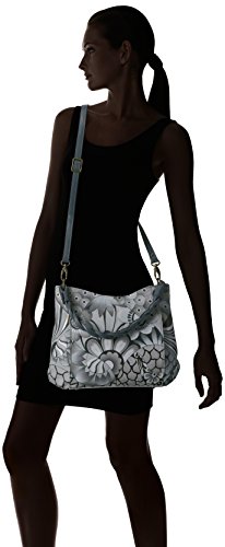 Anna By Anuschka Womens Genuine Top Handle Handbag, Patchwork Pewter, One Size Us #TOP5