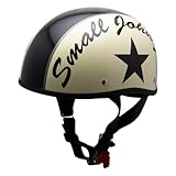 ISHINO SHOKAI バイク ヘルメット 半キャップ ダックテール ハーフ 125ccまで対応 SJD-33 石野商会 スモールジョンジェット SG規格 PSC規格 フリー(57～60cm未満程度) アイボリー/ブラック