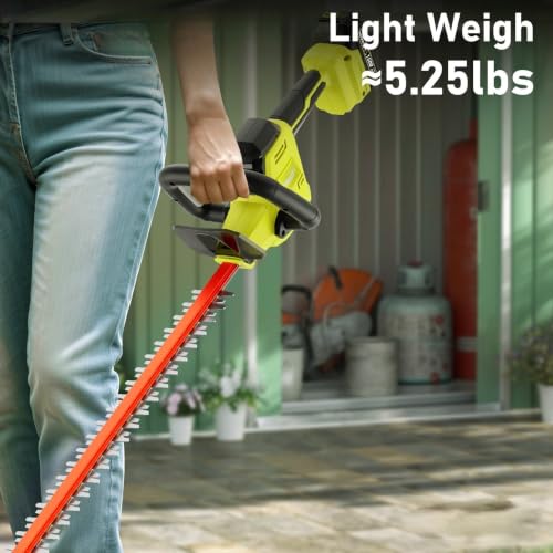 Image of 22 inch Hedge Trimmer Cordless with 2 Battery and Charger, 20V Bush Trimmer